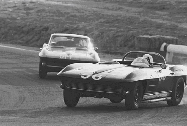 Dave MacDonald races the Carroll Shelby Cobra 260ci to its first ever win at Riverside International Raceway